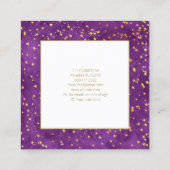 Mystical Celestial Moon Phase Amethyst Spirituell Quadratische Visitenkarte (Rückseite)