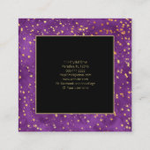 Mystical Celestial Moon Phase Amethyst Spirituell Quadratische Visitenkarte (Rückseite)