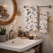 Mystical Celestial Moon Stars Pattern Badhandtuch Set