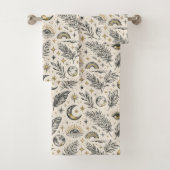 Mystical Celestial Moon Stars Pattern Badhandtuch Set (Insitu)