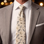 Mystical Celestial Moon Stars Pattern Custom Name Krawatte