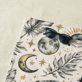 Mystical Celestial Moon Stars Pattern Custom Name Strandtuch (Beispiel)