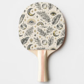Mystical Celestial Moon Stars Pattern Custom Name Tischtennis Schläger (Vorderseite)