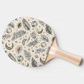 Mystical Celestial Moon Stars Pattern Custom Name Tischtennis Schläger (Seitenansicht)