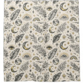 Mystical Celestial Moon Stars Pattern Duschvorhang (Vorderseite)