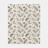 Mystical Celestial Moon Stars Pattern Fleecedecke (Vorderseite)