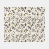 Mystical Celestial Moon Stars Pattern Fleecedecke (Vorderseite (Horizontal))