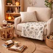 Mystical Celestial Moon Stars Pattern Fleecedecke