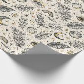 Mystical Celestial Moon Stars Pattern Geschenkpapier (Ecke)