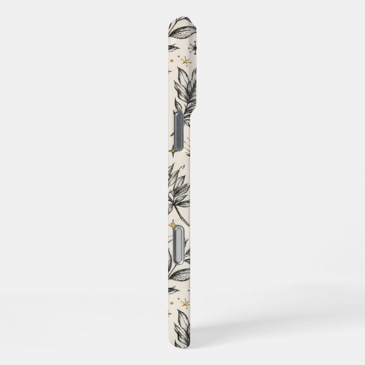 Mystical Celestial Moon Stars Pattern iPhone Hülle (Rechte Seite)