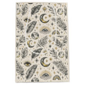 Mystical Celestial Moon Stars Pattern Mittlere Geschenktüte (Vorderseite)