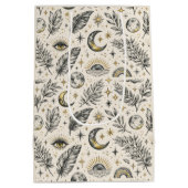 Mystical Celestial Moon Stars Pattern Mittlere Geschenktüte (Rückseite)