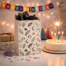 Mystical Celestial Moon Stars Pattern Mittlere Geschenktüte