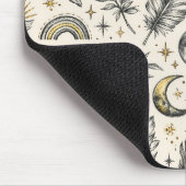 Mystical Celestial Moon Stars Pattern Mousepad (Ecke)