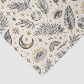 Mystical Celestial Moon Stars Pattern Seidenpapier (Detail)