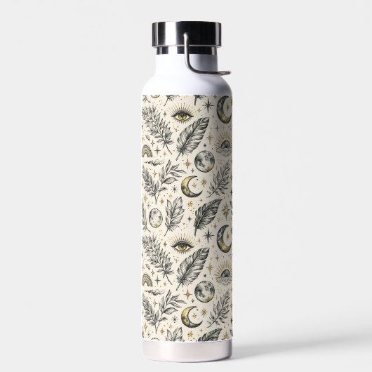Mystical Celestial Moon Stars Pattern  Trinkflasche (Links)
