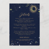 Mystical Celestial Star Dust Navy Blue Wedding Begleitkarte (Vorderseite)