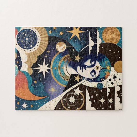 Mystical Celestial Star Goddess Night Sky Puzzle (Horizontal)