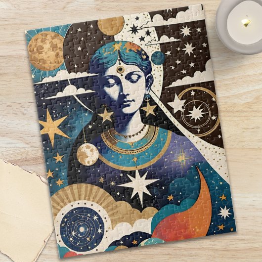 Mystical Celestial Star Goddess Night Sky Puzzle