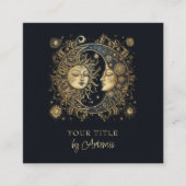 Mystical Celestial Sun Moon Quadratische Visitenkarte (Vorderseite)