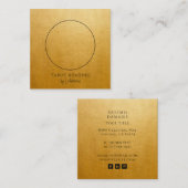 Mystical Celestial Sun Moon Tarot Reader Gold Quadratische Visitenkarte (Vorne/Hinten)