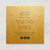 Mystical Celestial Sun Moon Tarot Reader Gold Quadratische Visitenkarte (Rückseite)