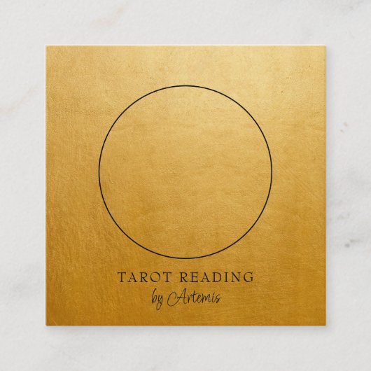 Mystical Celestial Sun Moon Tarot Reader Gold Quadratische Visitenkarte (Vorderseite)