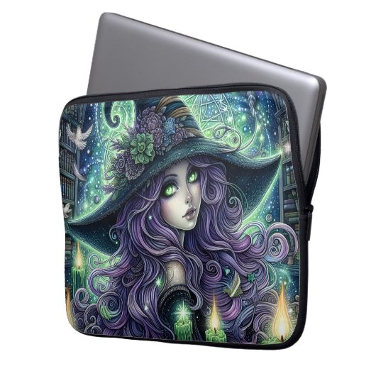 Mystical Celestial Witch Laptopschutzhülle (Vorderseite Links)