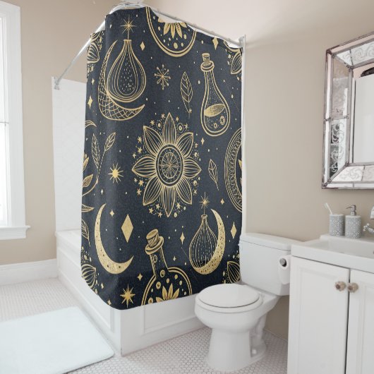 Mystical Celestial Witchcraft - Gold Botanical (2) Duschvorhang (Beispiel)