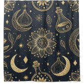 Mystical Celestial Witchcraft - Gold Botanical (2) Duschvorhang (Vorderseite)