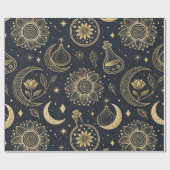 Mystical Celestial Witchcraft - Gold Botanical (2) Geschenkpapier (Flach)