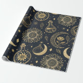 Mystical Celestial Witchcraft - Gold Botanical (2) Geschenkpapier (Ungerollt)