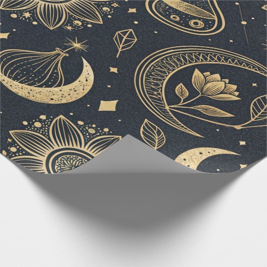 Mystical Celestial Witchcraft - Gold Botanical (2) Geschenkpapier (Ecke)