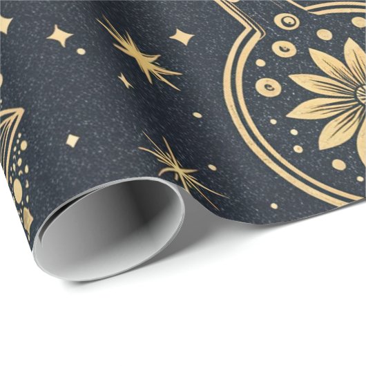Mystical Celestial Witchcraft - Gold Botanical (2) Geschenkpapier (Rolleneckpunkt)