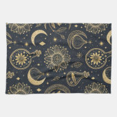 Mystical Celestial Witchcraft - Gold Botanical (2) Geschirrtuch (Horizontal)