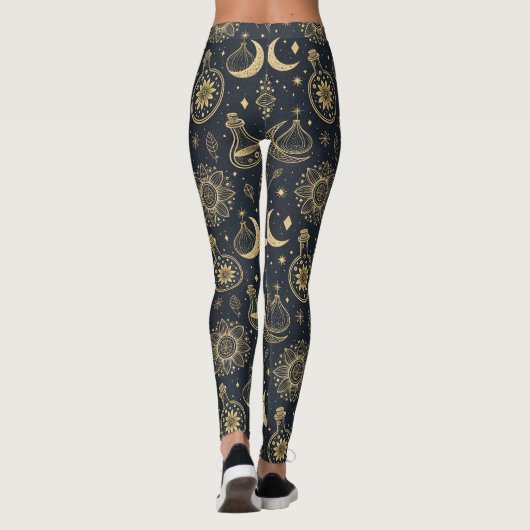 Mystical Celestial Witchcraft - Gold Botanical (2) Leggings (Rückseite)
