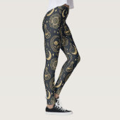 Mystical Celestial Witchcraft - Gold Botanical (2) Leggings (Rechts)