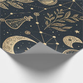 Mystical Celestial Witchcraft - Gold Botanical Geschenkpapier (Ecke)