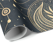 Mystical Celestial Witchcraft - Gold Botanical Geschenkpapier (Rolleneckpunkt)