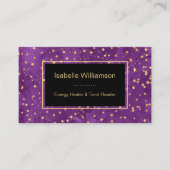 Mystical Celestis Stars Amethyst Spirituell Visitenkarte (Vorderseite)