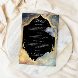 Mystical Celestis Wedding Dinner Menu Card Einladung