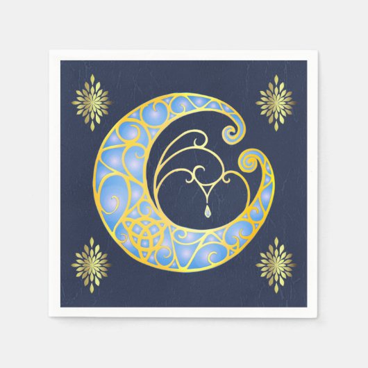 Mystical Celtic Moon Serviette (Vorderseite)
