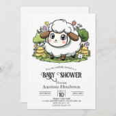 Mystical Charming Sheep Baby Dusche Einladung (Vorne/Hinten)