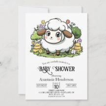 Mystical Charming Sheep Baby Dusche