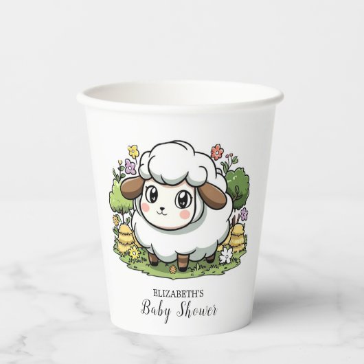 Mystical Charming Sheep Baby Dusche Pappbecher (Vorderseite)