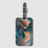 Mystical Chibi Dragon Winter Landschaft Gepäckanhänger (Vorderseite Vertikal)