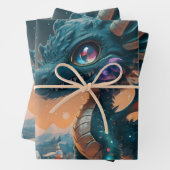 Mystical Chibi Dragon Winter Landschaft Geschenkpapier Set (Beispiel)