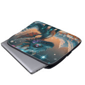 Mystical Chibi Dragon Winter Landschaft Laptopschutzhülle (Vorne Knopf)