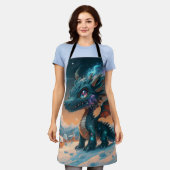 Mystical Chibi Dragon Winter Landschaft Schürze (Getragen)