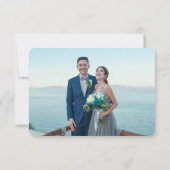 Mystical Chic Blue Silver Star Moon Foto Wedding Dankeskarte (Rückseite)